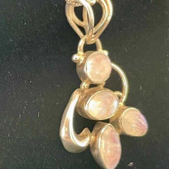 vintage 925 silver and moon stone necklace - Picture 2 of 4